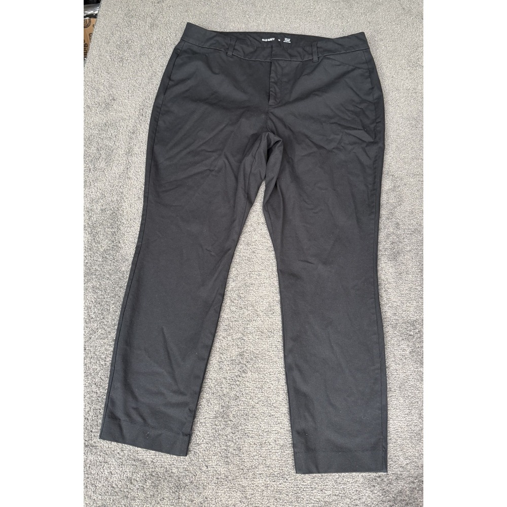 Old Navy Pixie High-Rise Never-Fade Black Pants Size 16 Stretch Trousers Slim